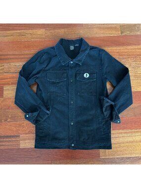 Switchfoot Black Denim Jacket SIGNED Military Band Logo Size Medium Men's